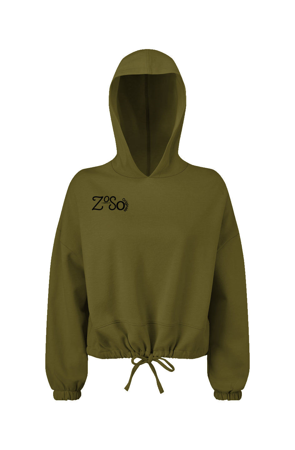 Ladies' Cropped Oversize Hooded Sweatshirt