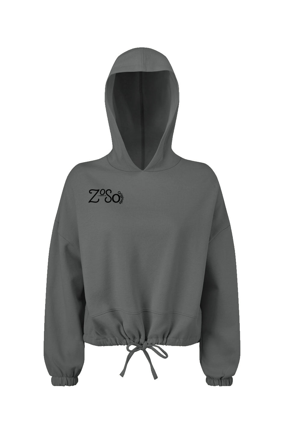 Ladies' Cropped Oversize Hooded Sweatshirt