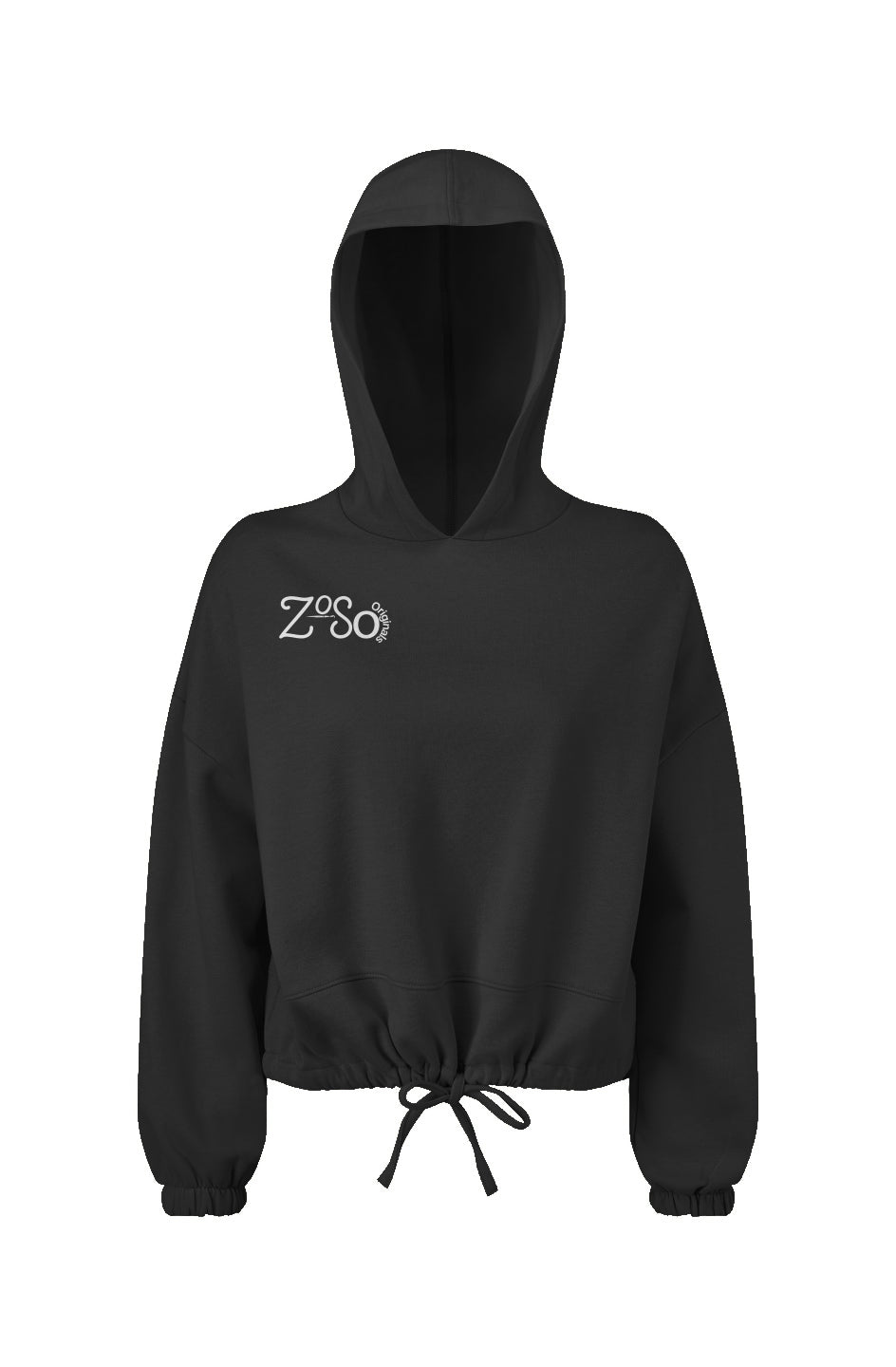 Ladies' Cropped Oversize Hooded Sweatshirt