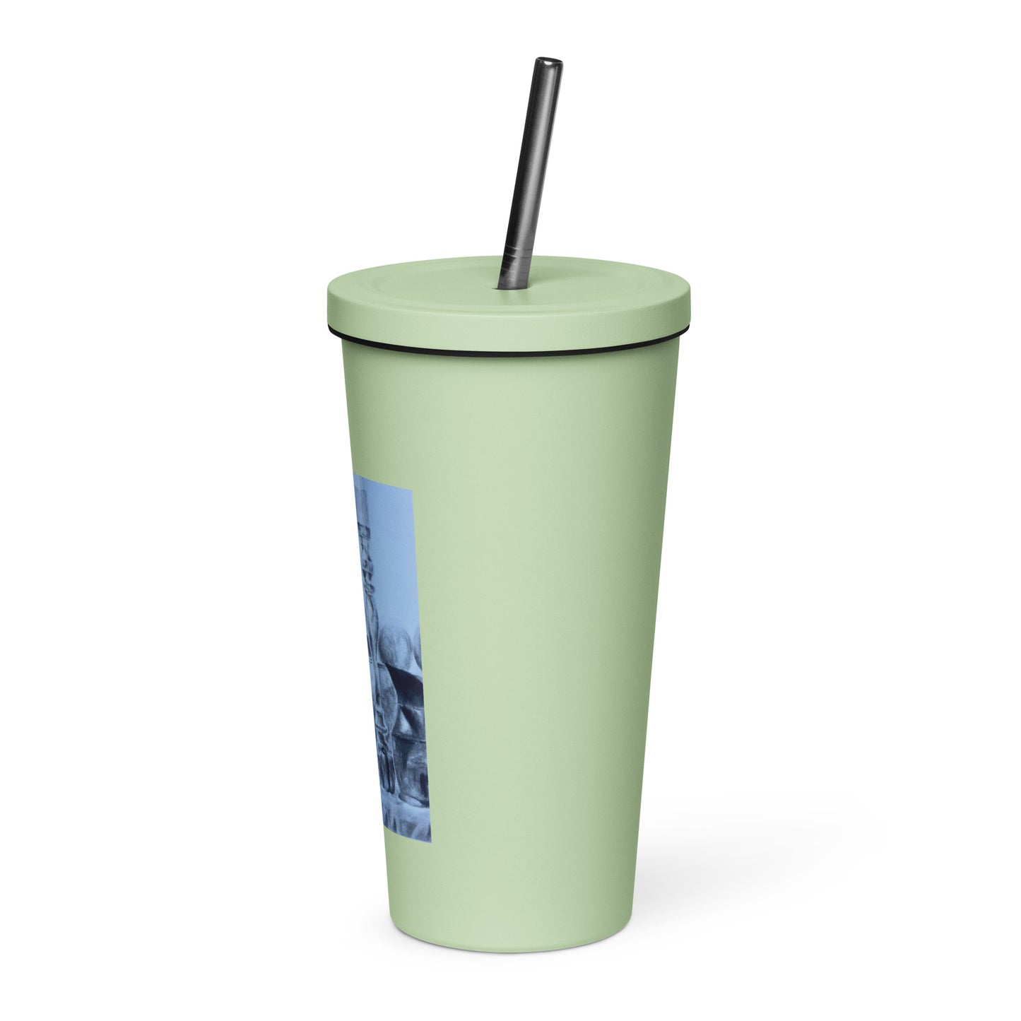 Skull - Insulated tumbler with a straw