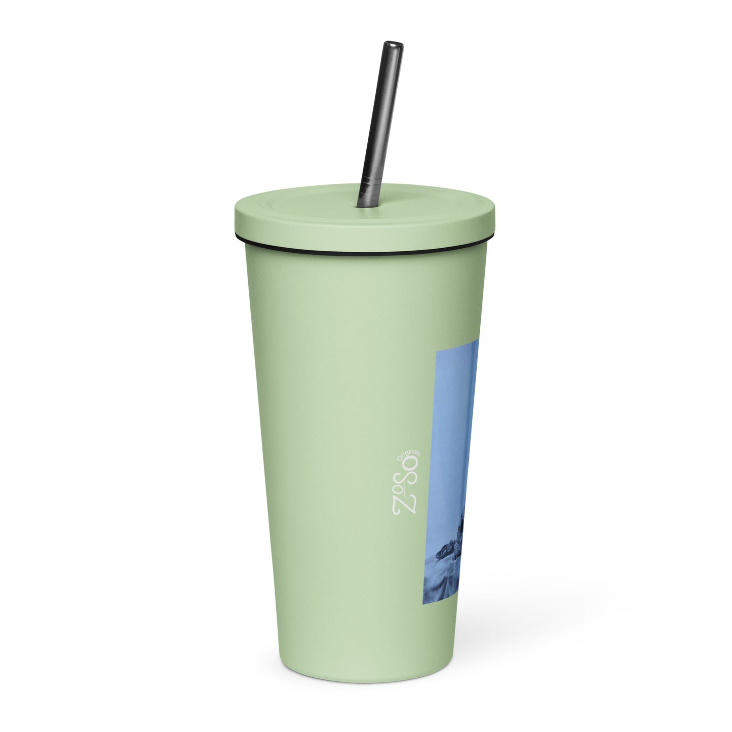 Skull - Insulated tumbler with a straw