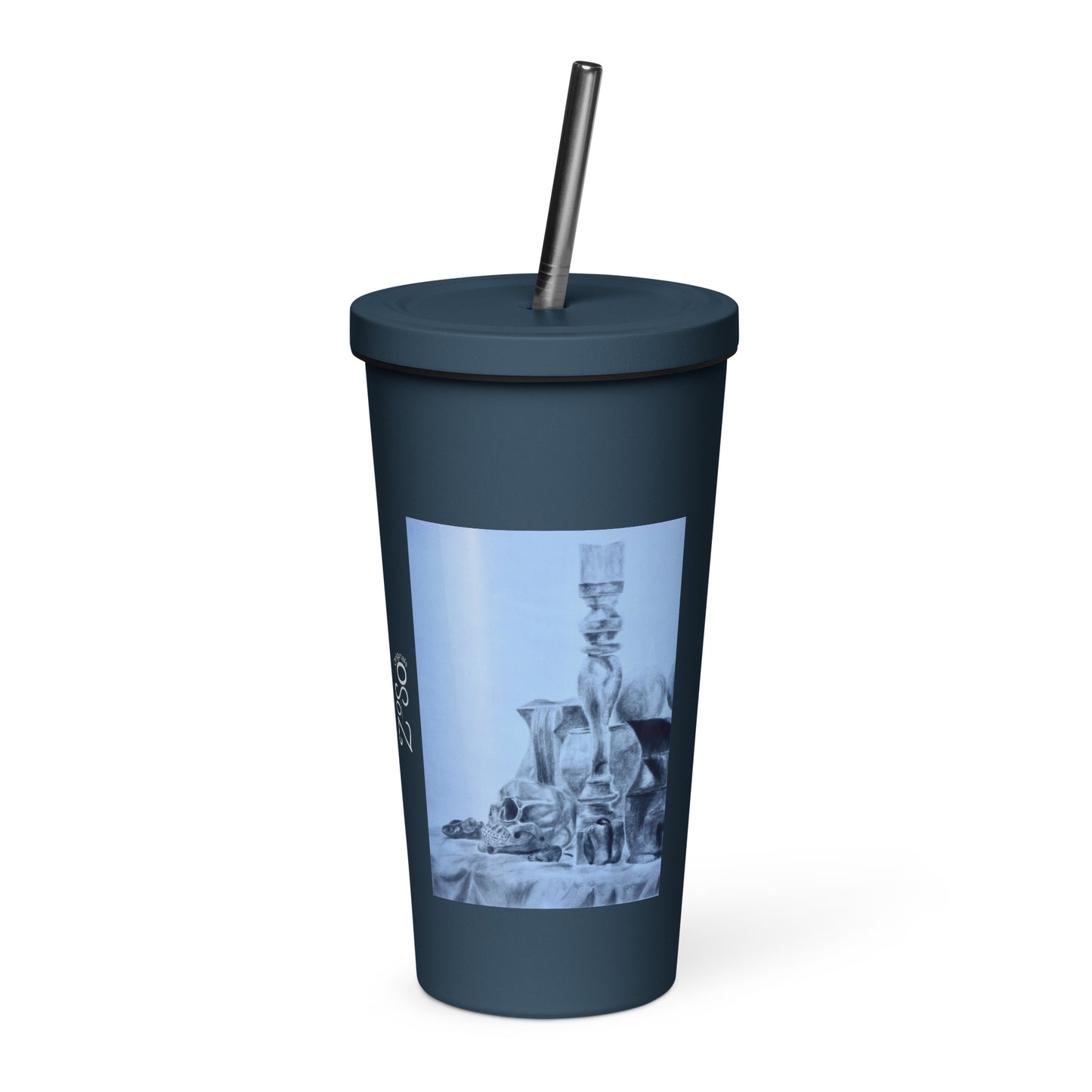 Skull - Insulated tumbler with a straw