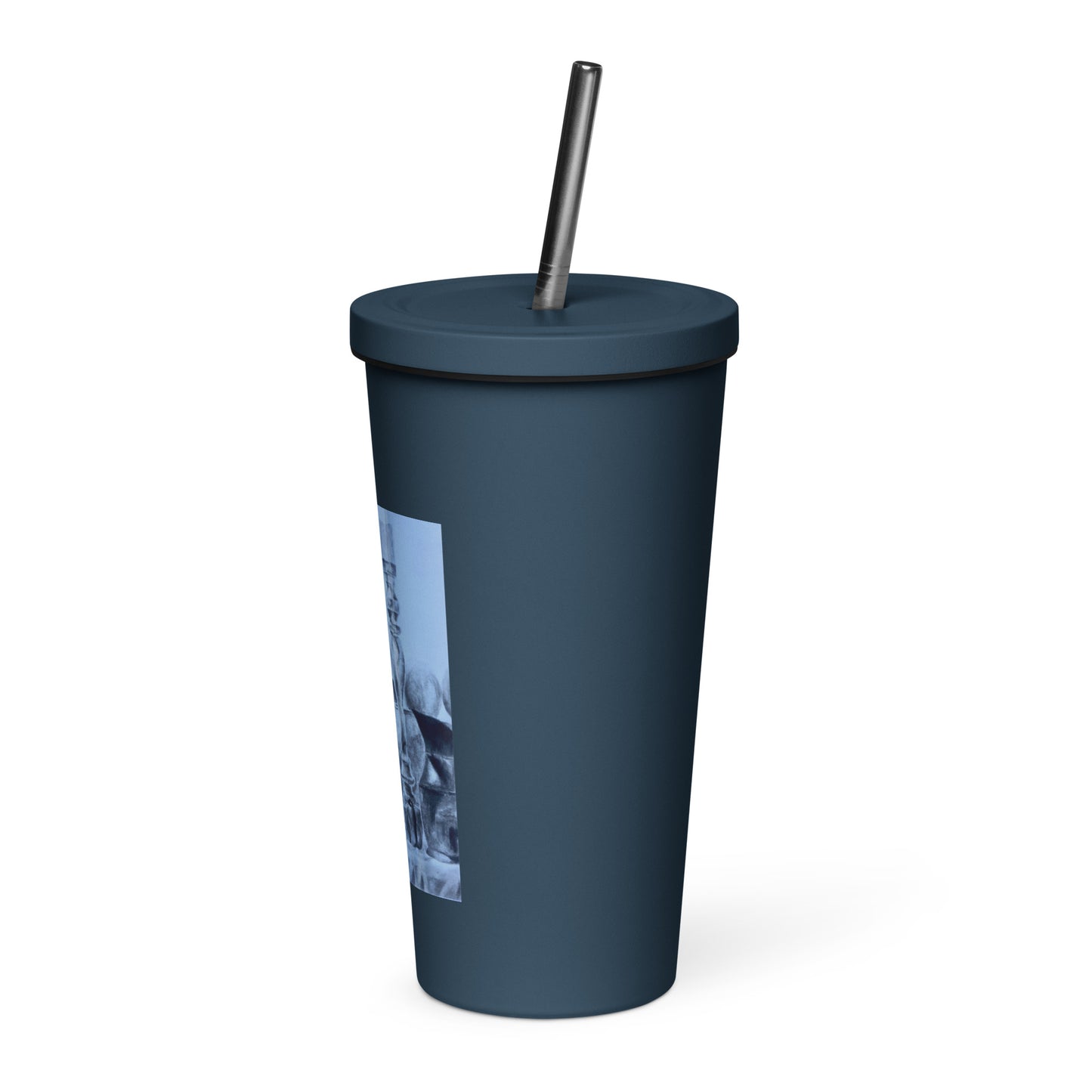 Skull - Insulated tumbler with a straw