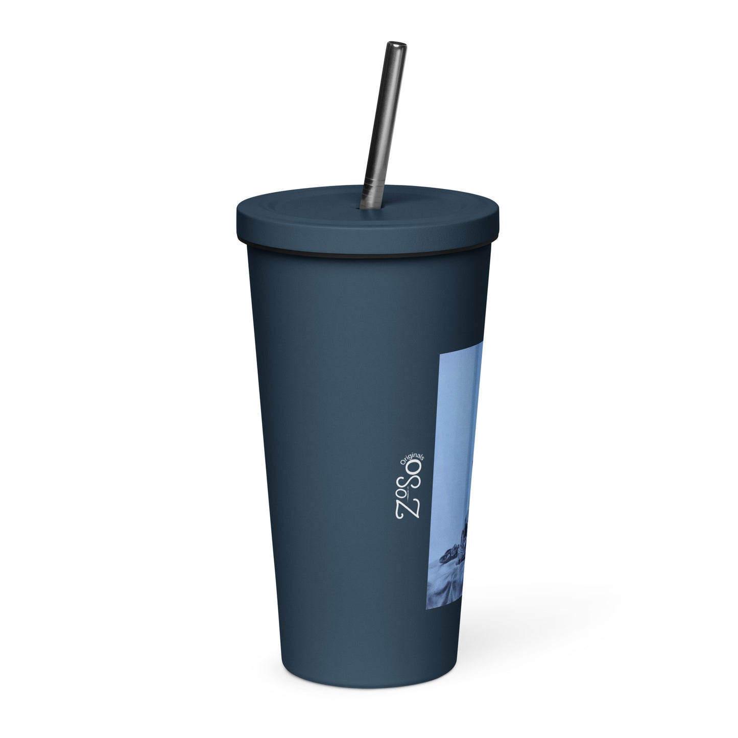 Skull - Insulated tumbler with a straw