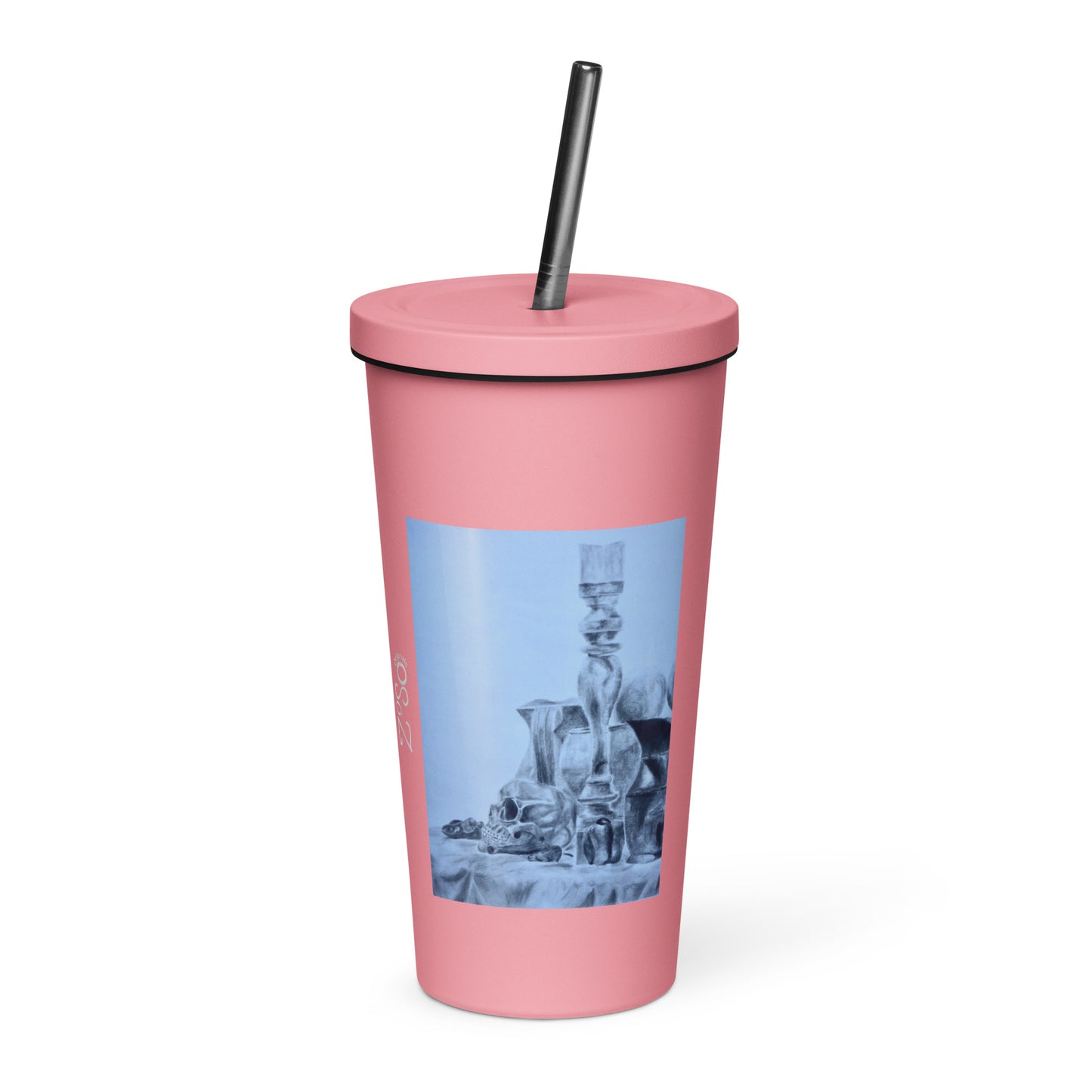 Skull - Insulated tumbler with a straw