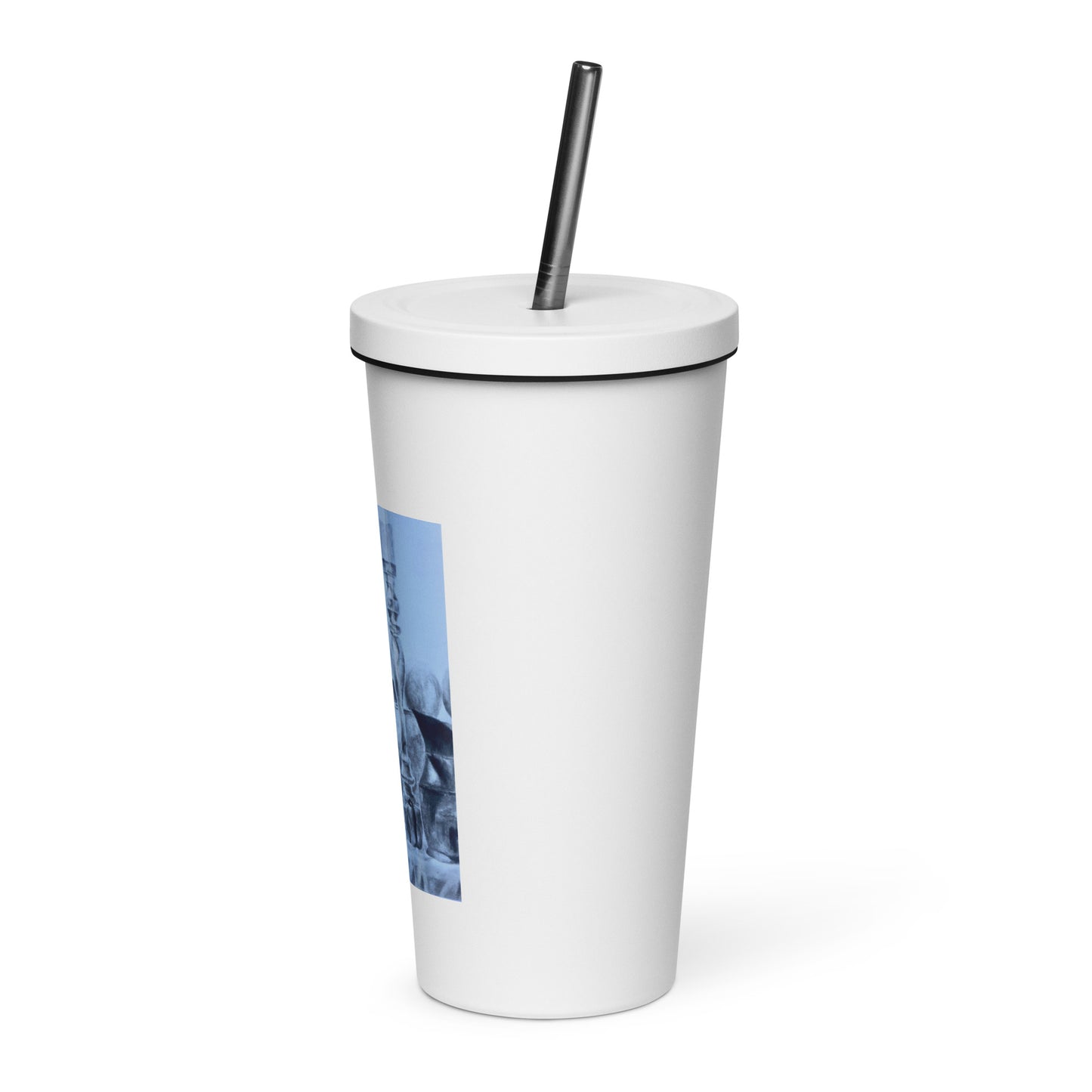 Skull - Insulated tumbler with a straw