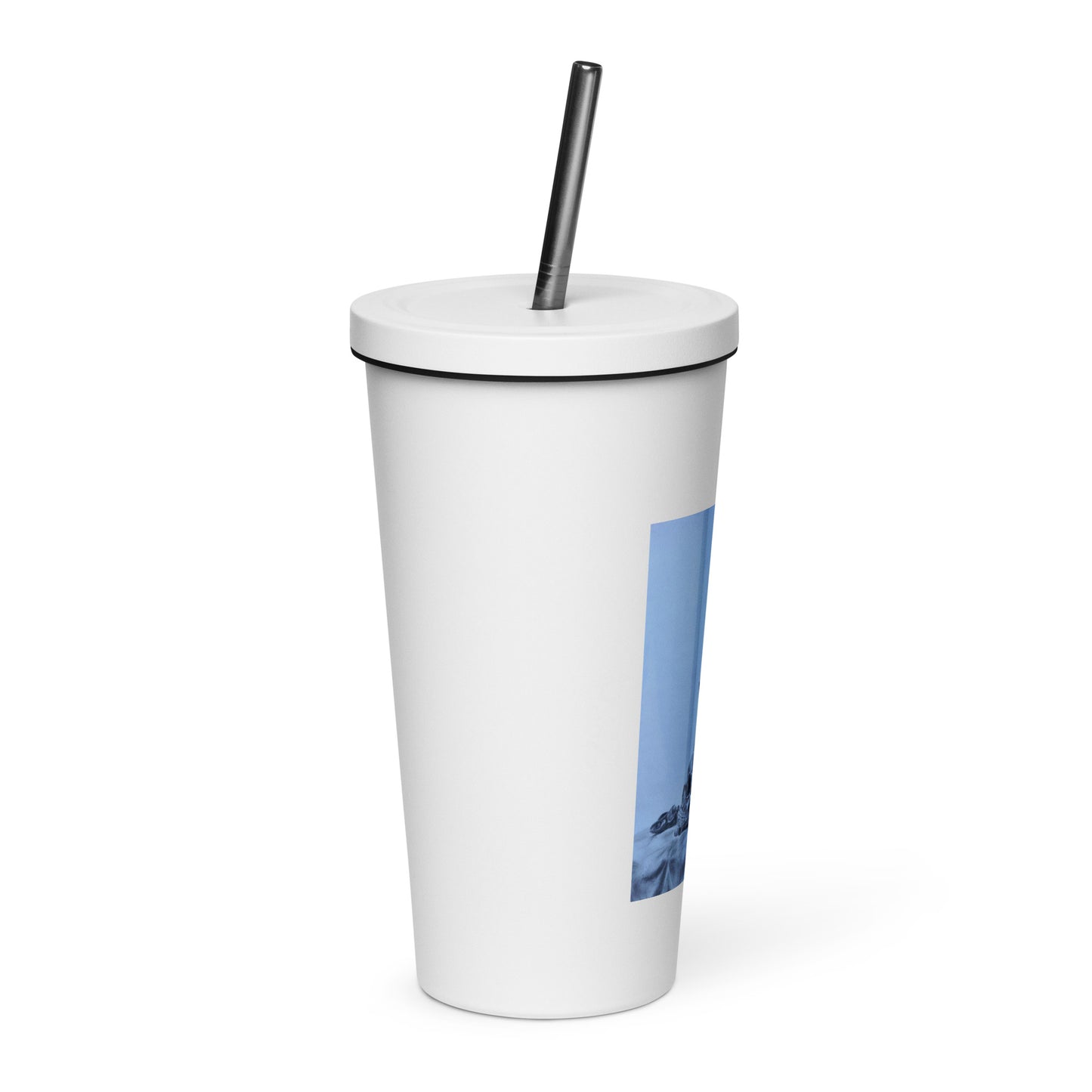 Skull - Insulated tumbler with a straw