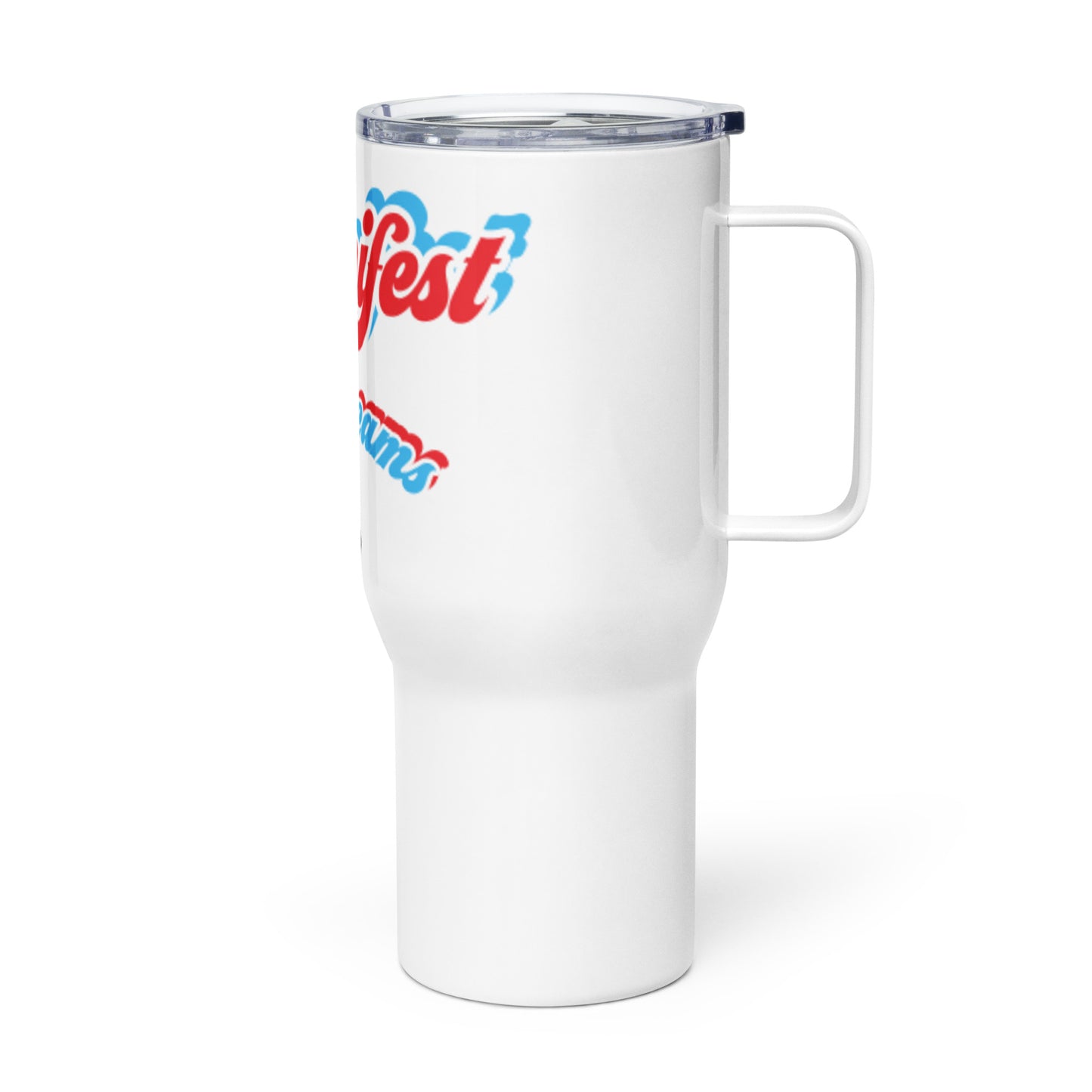 Travel mug with a handle