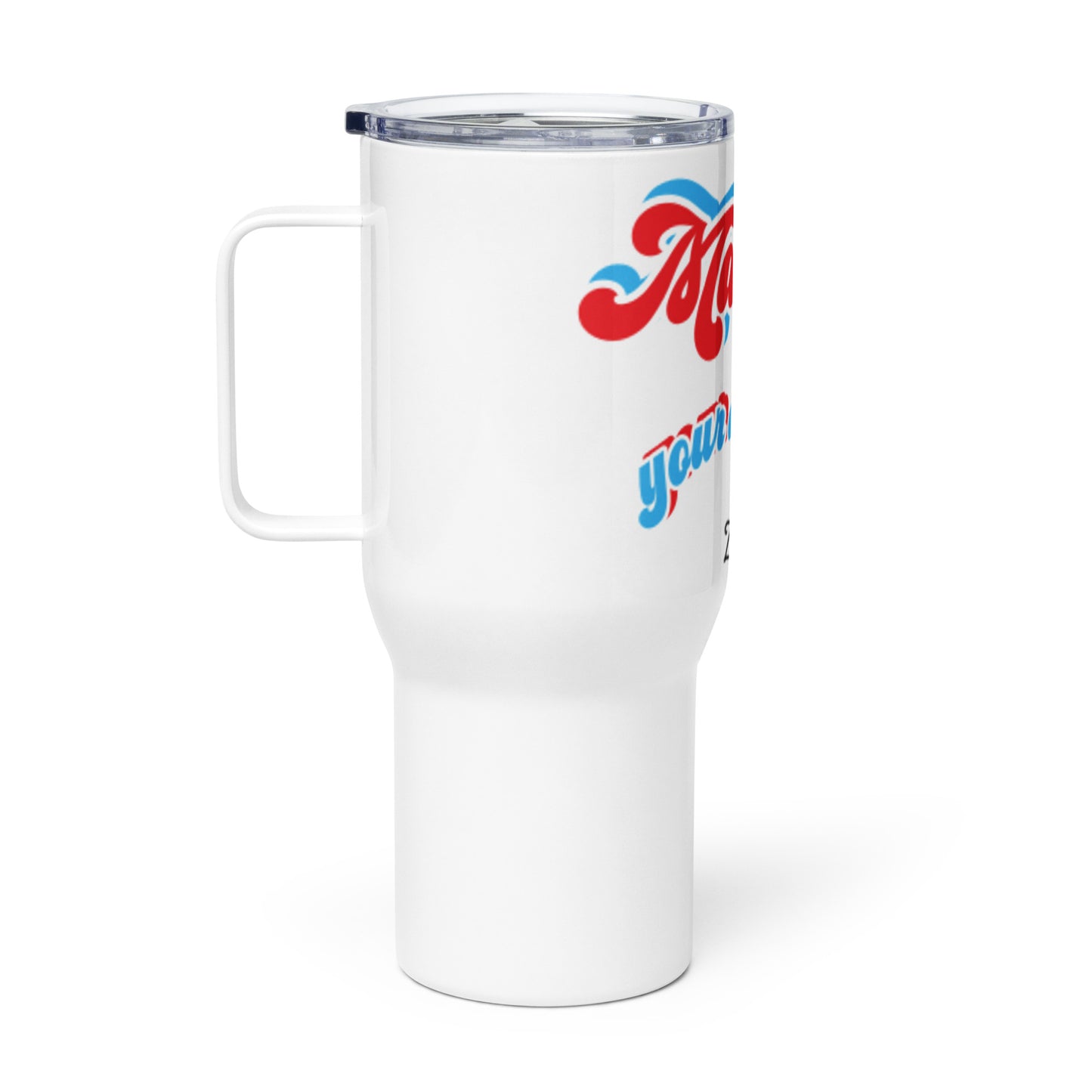 Travel mug with a handle