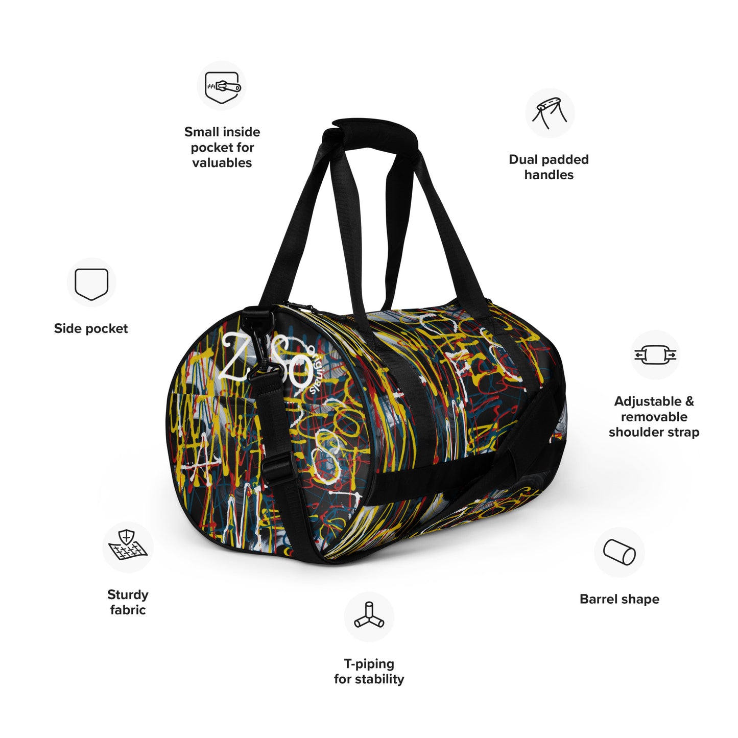 Manifest print gym bag