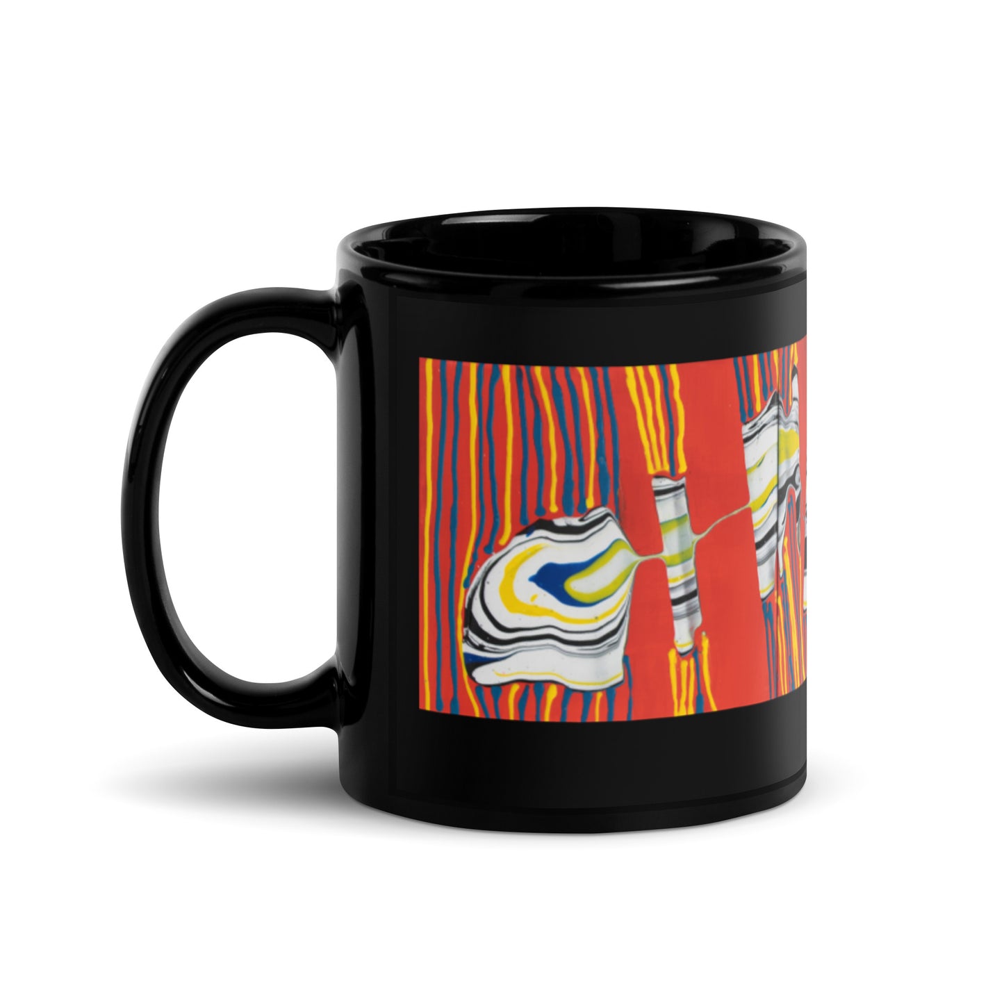 Abstract Black Glossy Ceramic Mug