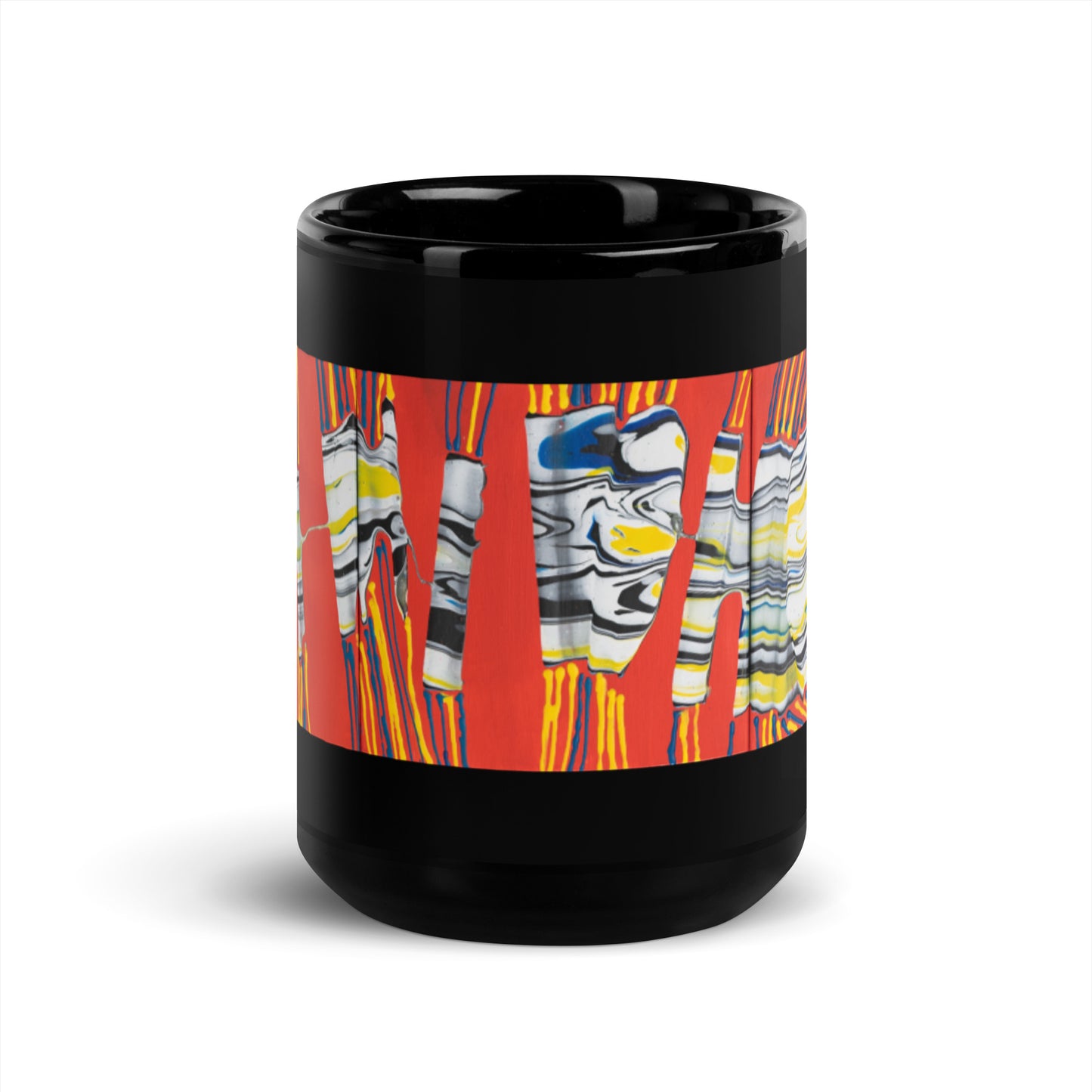 Abstract Black Glossy Ceramic Mug